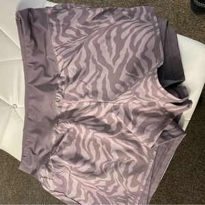 purple zebra running shorts
